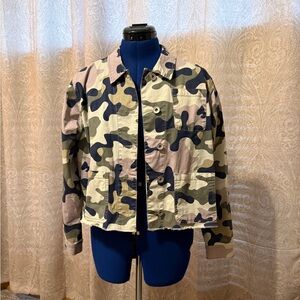 Tribal Jeans Blue Mauve camo jacket